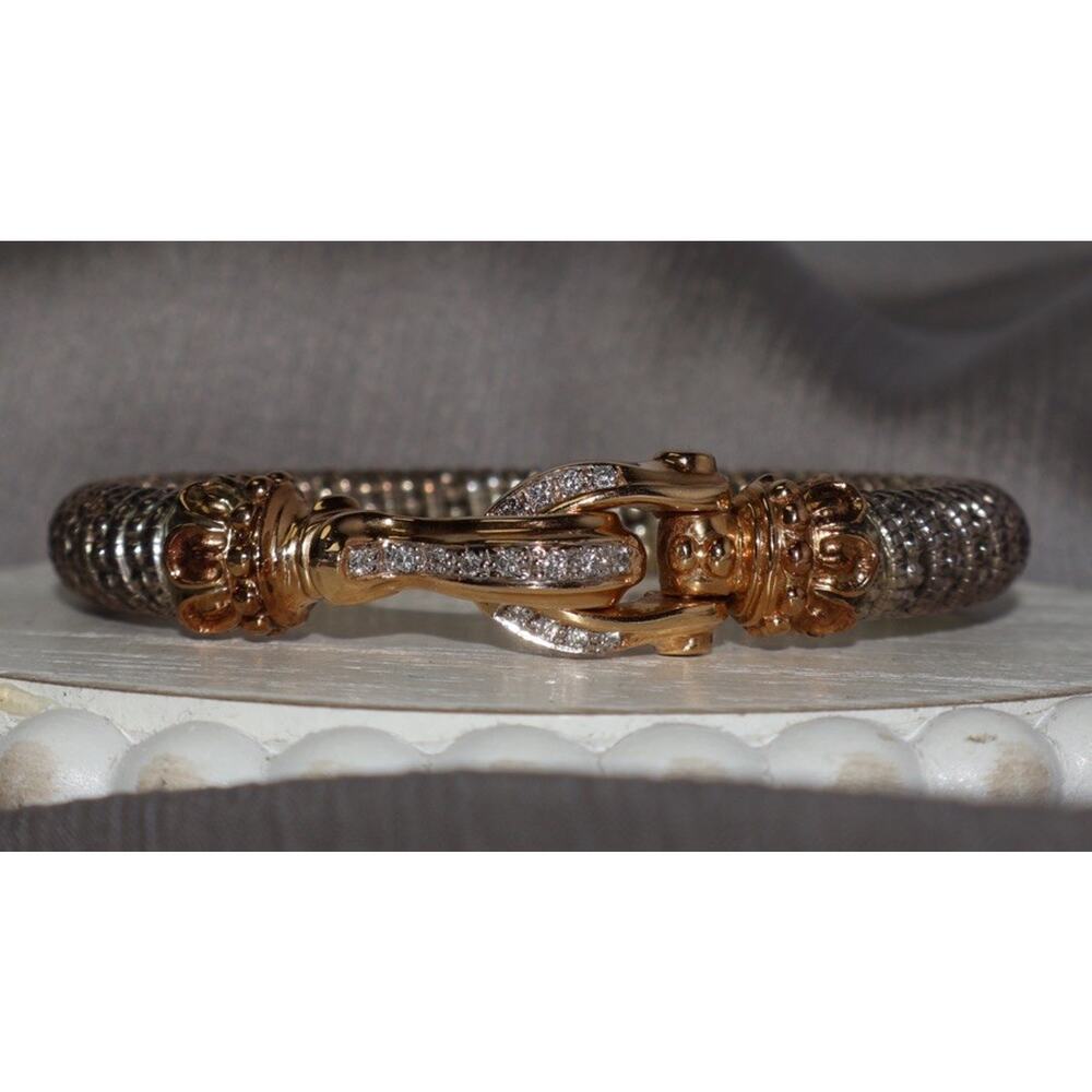 Vahan 14k & 925 Buckle Diamond Bracelet 44.08G / 7in